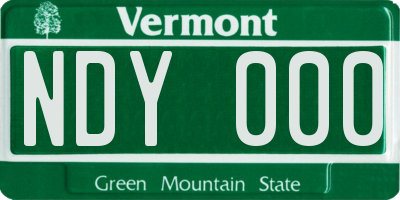 VT license plate NDY000