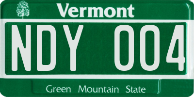 VT license plate NDY004
