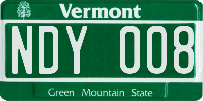 VT license plate NDY008