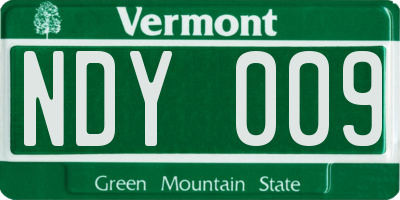 VT license plate NDY009