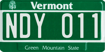 VT license plate NDY011