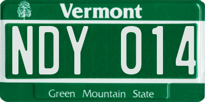 VT license plate NDY014