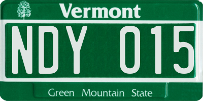 VT license plate NDY015