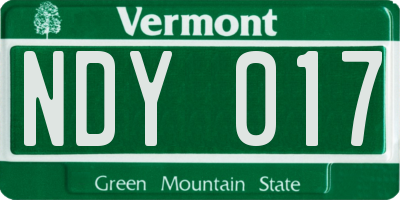 VT license plate NDY017