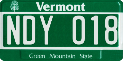 VT license plate NDY018
