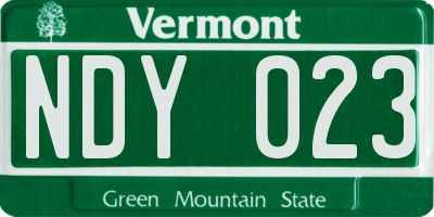 VT license plate NDY023