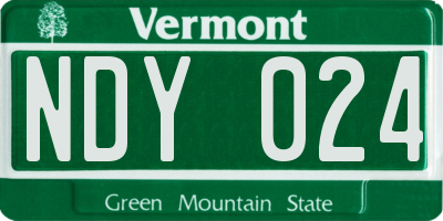 VT license plate NDY024
