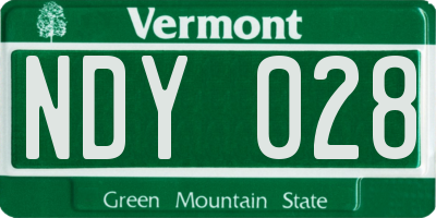 VT license plate NDY028
