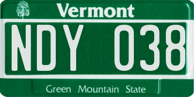VT license plate NDY038