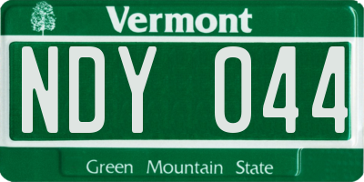 VT license plate NDY044