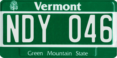 VT license plate NDY046