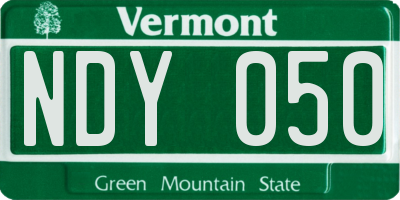 VT license plate NDY050