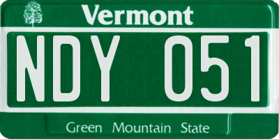 VT license plate NDY051