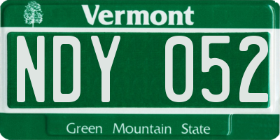 VT license plate NDY052