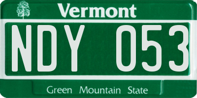 VT license plate NDY053