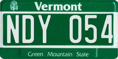 VT license plate NDY054