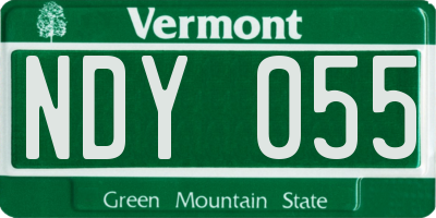 VT license plate NDY055