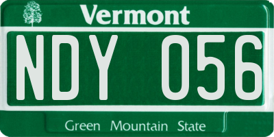 VT license plate NDY056