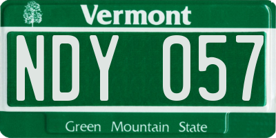 VT license plate NDY057