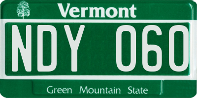 VT license plate NDY060