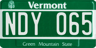 VT license plate NDY065