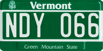 VT license plate NDY066