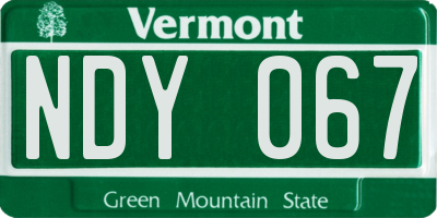 VT license plate NDY067