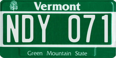 VT license plate NDY071