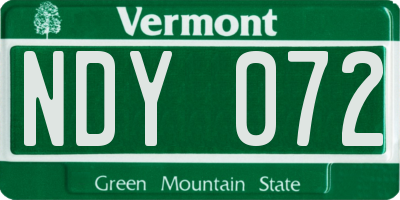 VT license plate NDY072