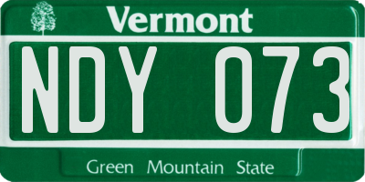 VT license plate NDY073