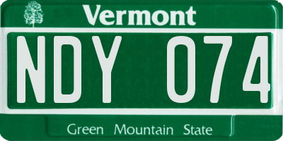 VT license plate NDY074