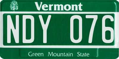 VT license plate NDY076