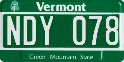 VT license plate NDY078