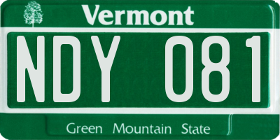 VT license plate NDY081