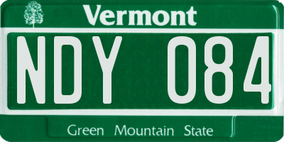 VT license plate NDY084