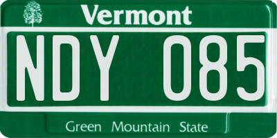 VT license plate NDY085