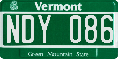 VT license plate NDY086