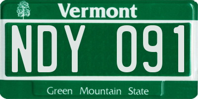 VT license plate NDY091