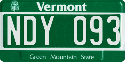 VT license plate NDY093