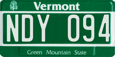 VT license plate NDY094
