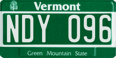 VT license plate NDY096
