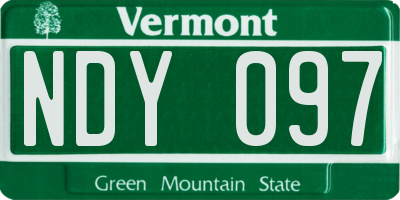 VT license plate NDY097
