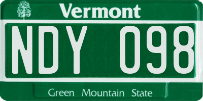 VT license plate NDY098