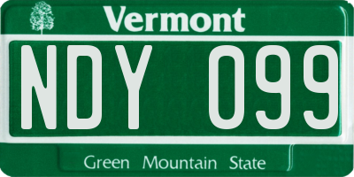 VT license plate NDY099
