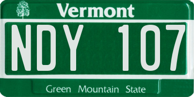 VT license plate NDY107