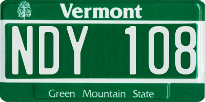VT license plate NDY108