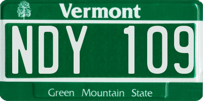 VT license plate NDY109
