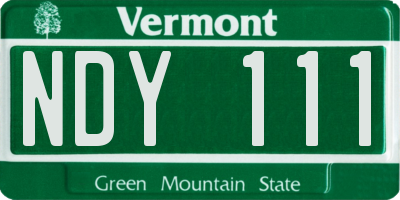 VT license plate NDY111