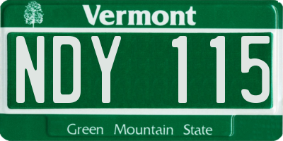 VT license plate NDY115