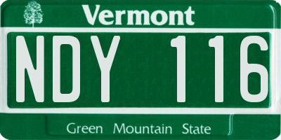 VT license plate NDY116